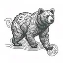 bear walking tattoo design idea