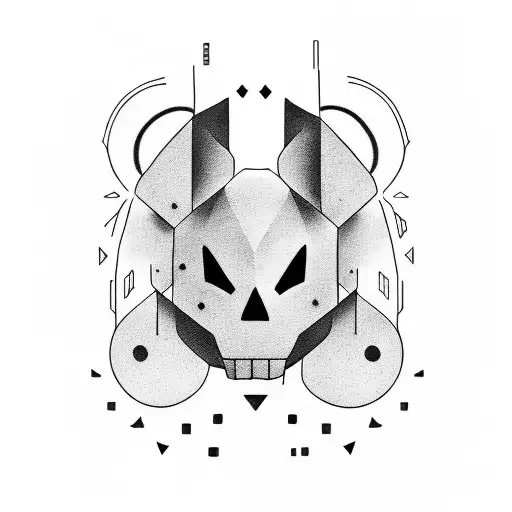 waifu deformed tattoo design idea