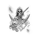 Grim Reaper with dildo tattoo design idea