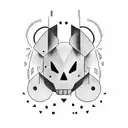 waifu deformed tattoo design idea