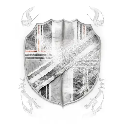 world war 2 scene with british flag tattoo design idea