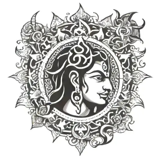 maha mantra shiv ji tattoo design idea