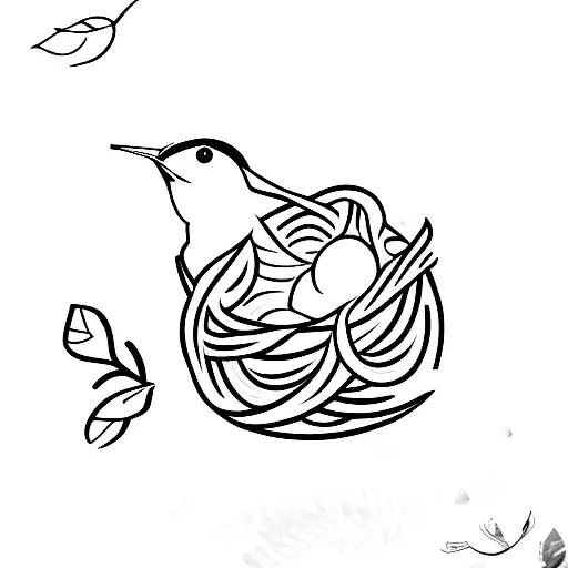 Swallow Bird in a nest tattoo design idea