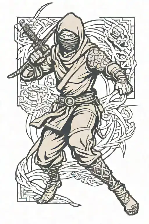 ninja themed tattoo tattoo design idea