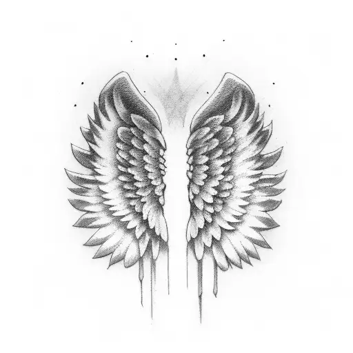 Angel Wings that say, "Pain and Suffering equals Greatness" tattoo design idea
