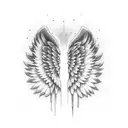 Angel Wings that say, "Pain and Suffering equals Greatness" tattoo design idea
