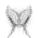 Angel Wings that say, "Pain and Suffering equals Greatness" tattoo design idea