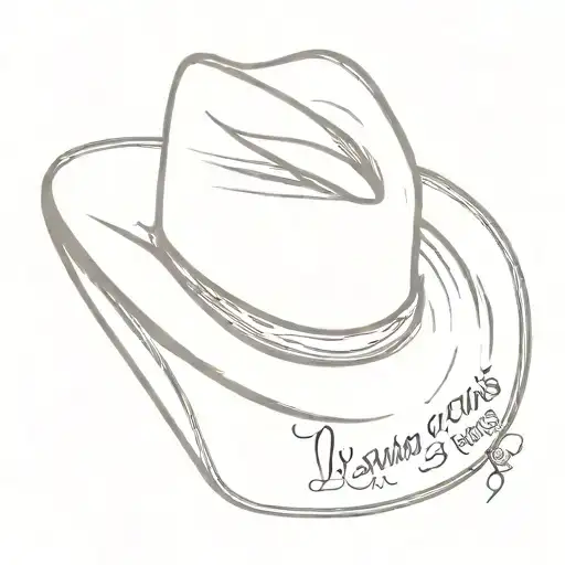 cowboy hat with phrase "mama don't let your babies grow up to be cowboys" tattoo design idea