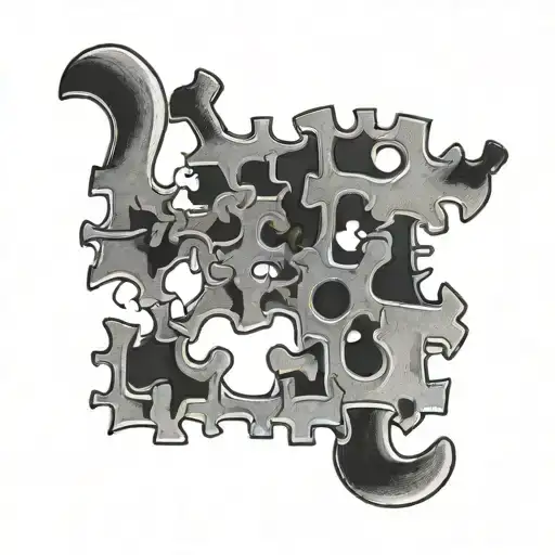 A tattoo of the iconic Saw jigsaw puzzle piece tattoo design idea