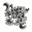 A tattoo of the iconic Saw jigsaw puzzle piece tattoo design idea
