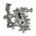A tattoo of the iconic Saw jigsaw puzzle piece tattoo design idea