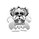 2 shih tzu,  beach sunset tattoo design idea