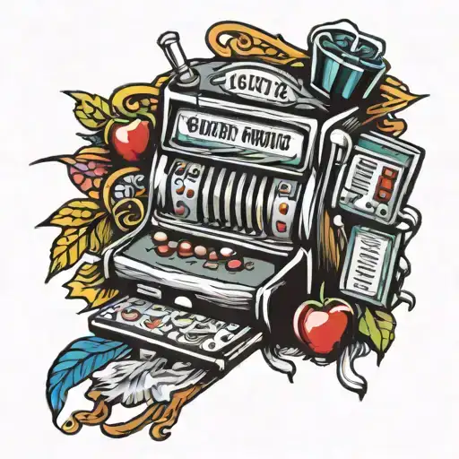 slot machine tattoo design idea