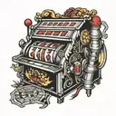 slot machine tattoo design idea