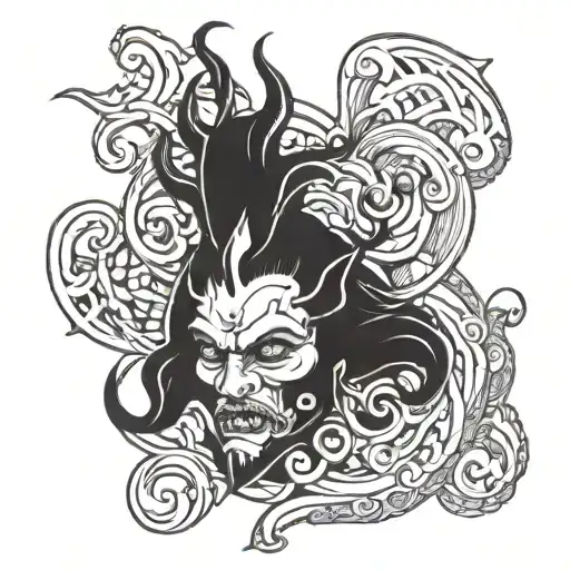 devil, Aquarius, tattoo design idea