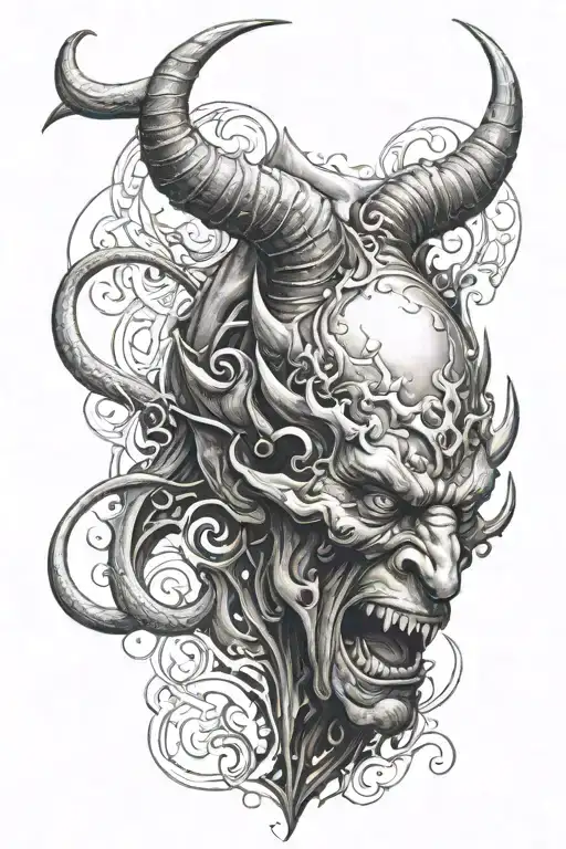 devil, Aquarius, tattoo design idea