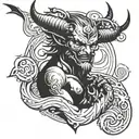 devil, Aquarius, tattoo design idea
