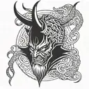 devil, Aquarius, tattoo design idea