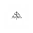 the words Serenity, Courage, Wisdom in a triangle then an equal symbol and the letter k tattoo design idea
