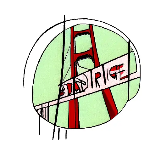 golden gate bridge  Graffitti character  tattoo design idea