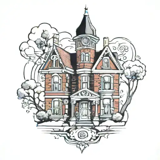 red brick building   tattoo design idea