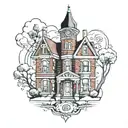 red brick building   tattoo design idea
