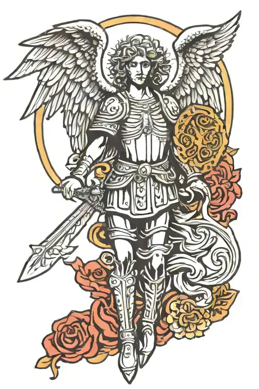 st michael archangel tattoo design idea