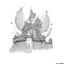 engineer castle tattoo design idea