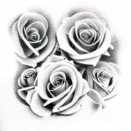 cuddling skeletons on flowers tattoo design idea