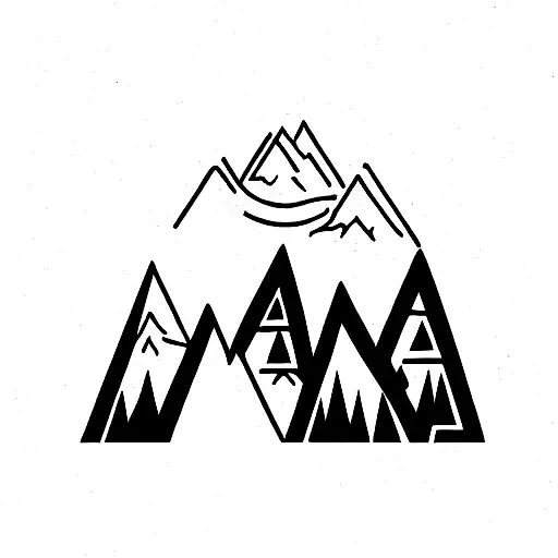 mountain inspired weapon crest tattoo design idea