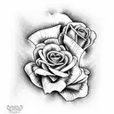 cuddling skeletons with florals tattoo design idea