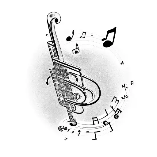 music notes let it be script tattoo design idea