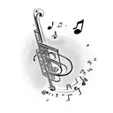 music notes let it be script tattoo design idea