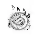 music notes let it be script tattoo design idea
