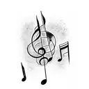 music notes let it be script tattoo design idea