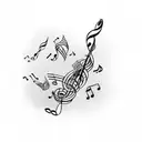 music notes let it be script tattoo design idea