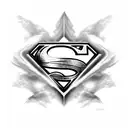 aeroplane superman tattoo design idea