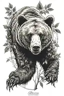 bear rowan tree tattoo design idea