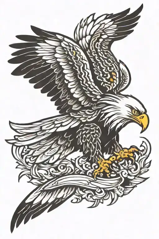 eagle wing tattoo design idea