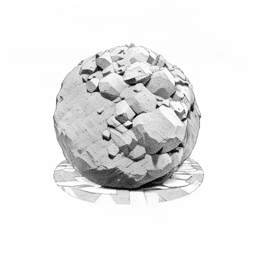 Sisyphus pushing the boulder tattoo design idea