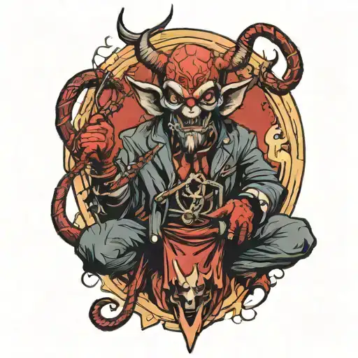 devil puppet master with strings tattoo design idea