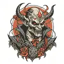 devil puppet master with strings tattoo design idea