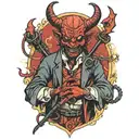 devil puppet master with strings tattoo design idea