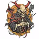 devil puppet master with strings tattoo design idea