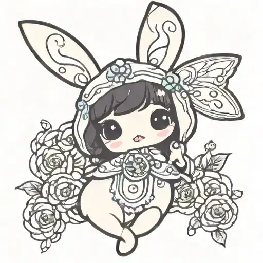 black cinnamoroll tattoo design idea