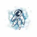 astronaut falling through space tattoo design idea