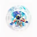 astronaut falling through space tattoo design idea