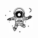 astronaut falling through space tattoo design idea