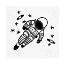 astronaut falling through space tattoo design idea