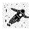 astronaut falling through space tattoo design idea